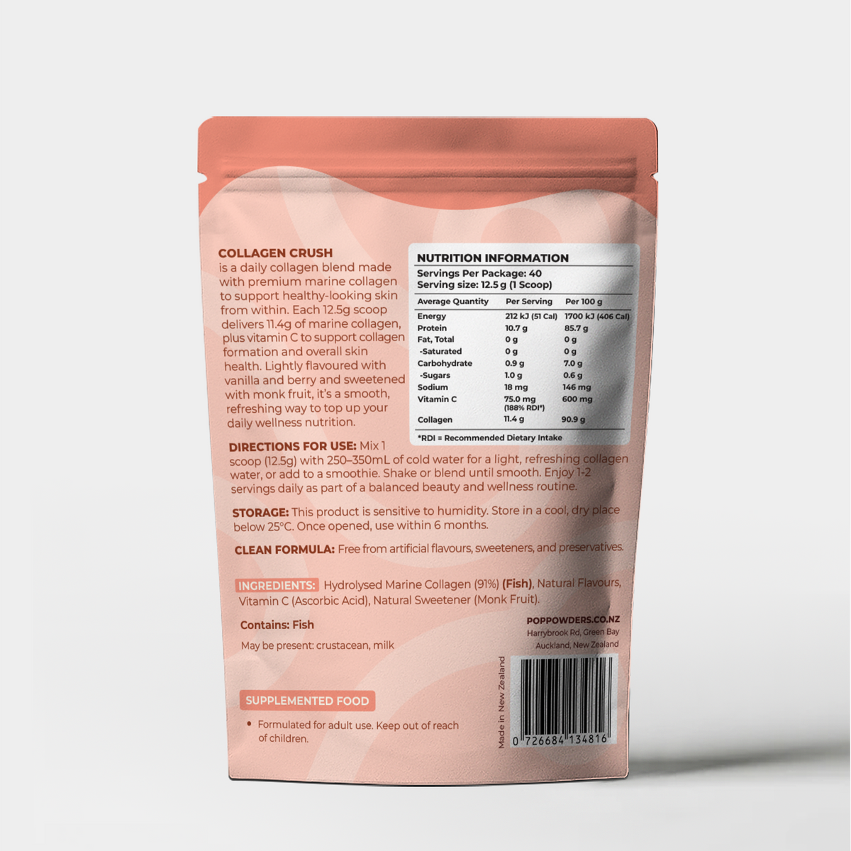 Vanilla Berry Pouch - 500g